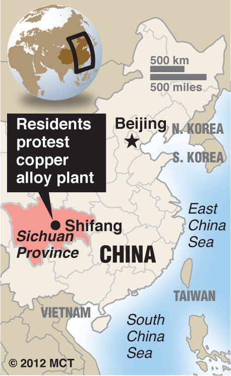 Residents protest copper plant in China