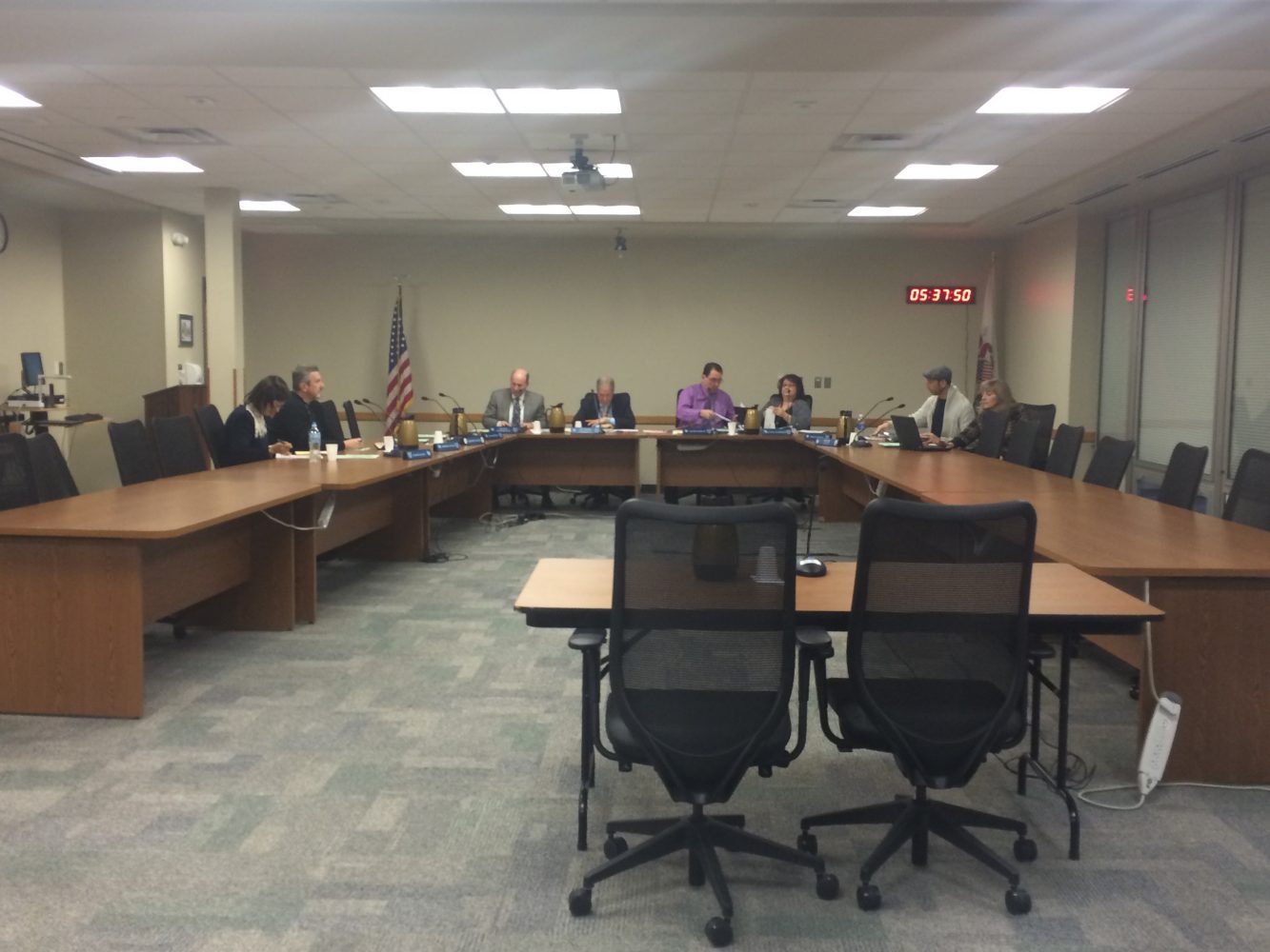 The Board of Education at the special board meeting held Wednesday, Feb. 17, 2016. 