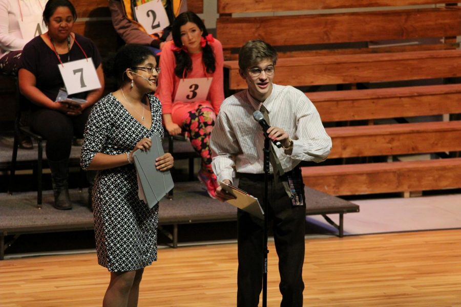 Senior Sean Collins performs in the Niles West Theatre Departments production of The 25th Annual Putnam County Spelling Bee on Oct. 12. Photo by Sammy Butera. 