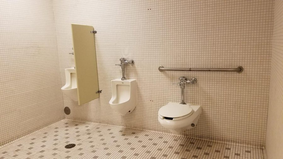 The mens bathroom without  stalls has been the cause of confusion for many students.