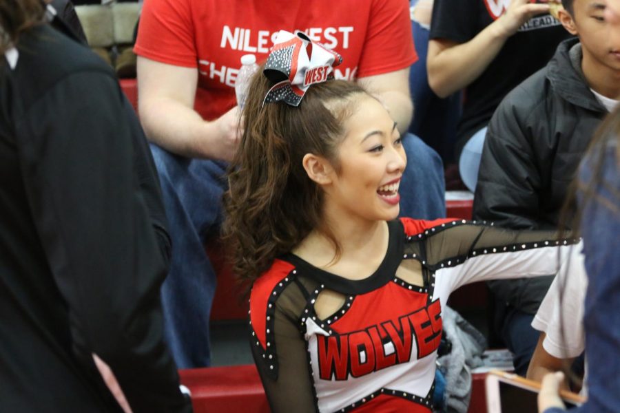 Senior Christina Lee excitedly awaits the results after their performance. 