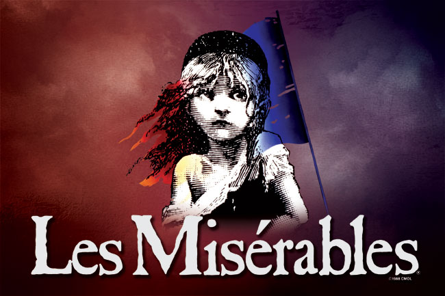 Poster art for the musical, Les Misérables. 