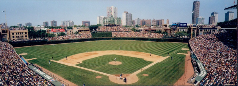 Wrigley Field, home of the Chicago Cubs, where they hope to bring back another World Series Trophy.