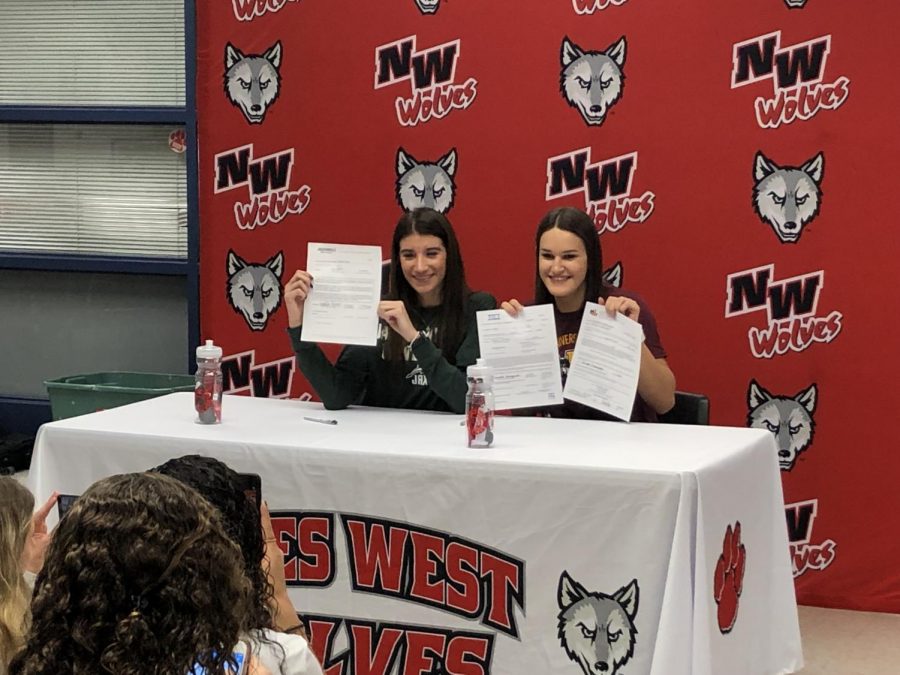 Seniors Natalia Pehar and Sam Galanopoulos signing to college to continue their athletic careers.