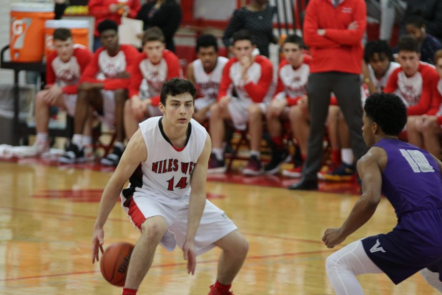 Richie Noparstak playing offense against North.