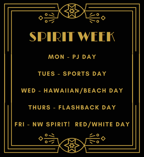 The themes for spirit week are listed in the Great Gatsby theme