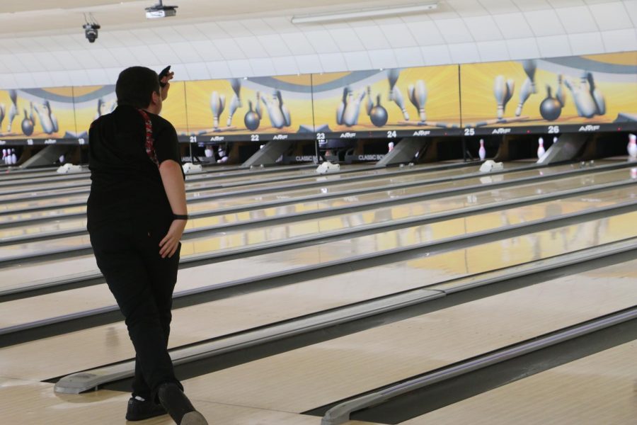Niles West bowler demonstrates pro form.