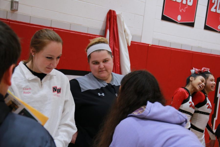 Coach Rosin recruiting incoming freshmen to join softball.