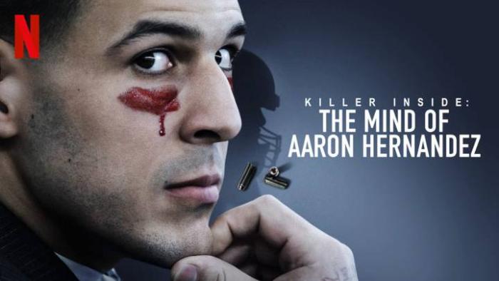 The newest poster for Netflix original docuseries "Killer Inside: The Mind of Aaron Hernandez". 