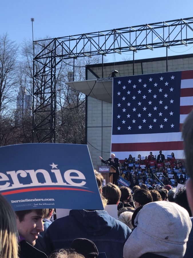 West Seniors attended a Bernie Sanders rally a week before the Illinois primary.