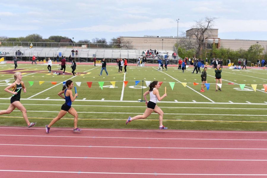 Senior Jamie Lawrence participating in a track and field meet. 