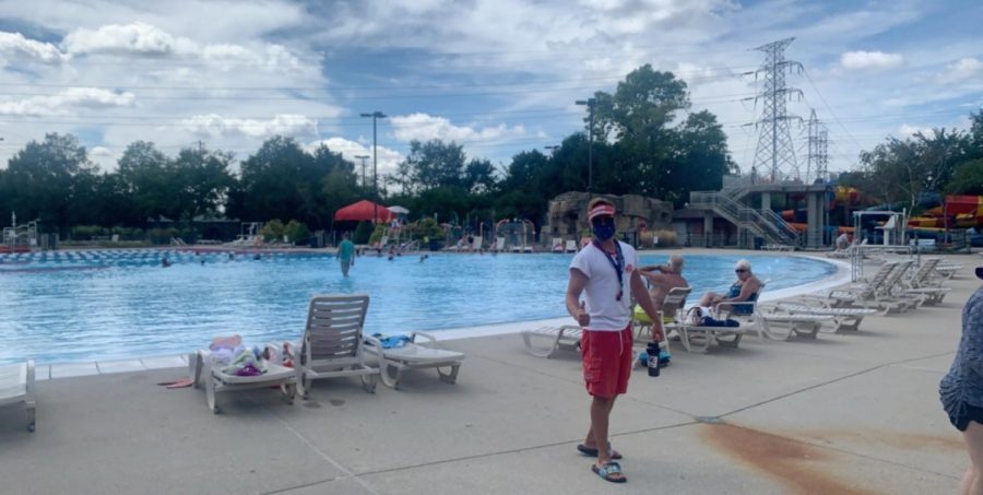 Lifeguard Sam Andrew rotating to his next chair 