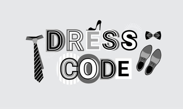 Dress Code Formal Sign Web Banner Abstract Template Background Vector Illustration