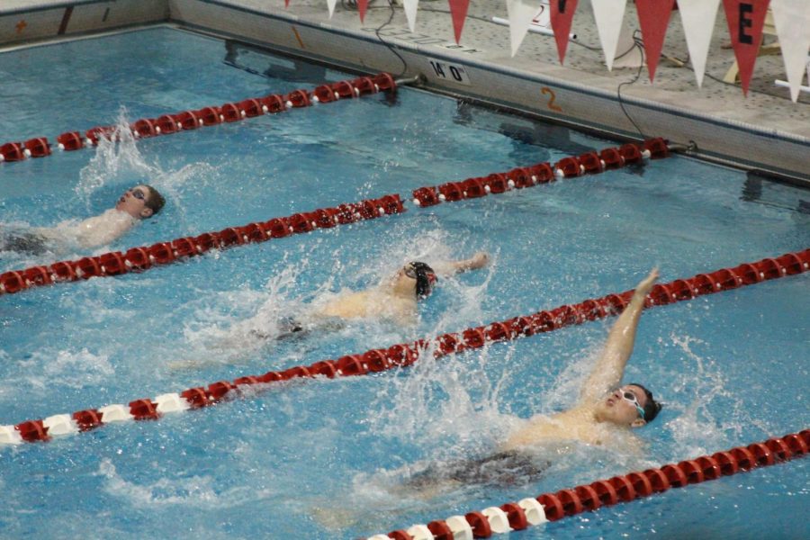 The backstroke during the 200 medley relay
