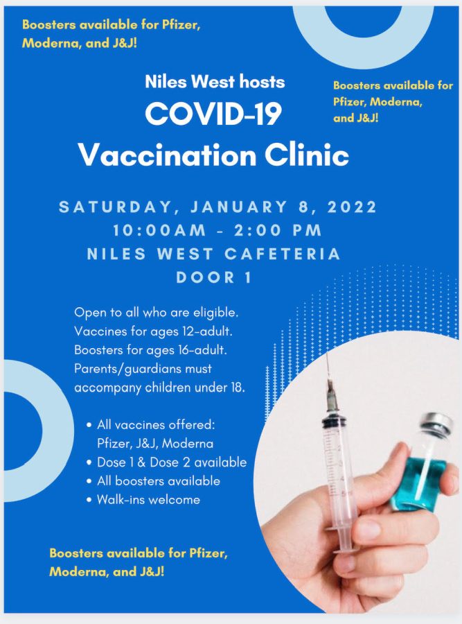 Vaccination clinic poster sent by Niles West.