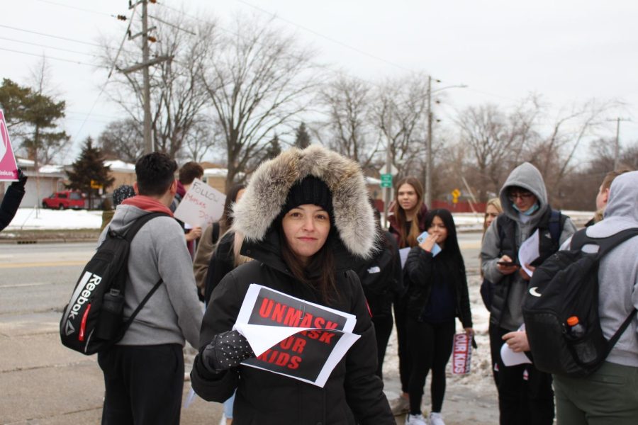 Niles West alumna protesting for her younger children. 