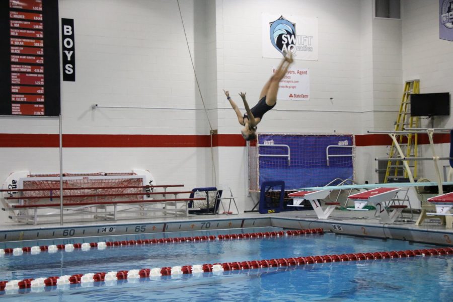 Natalia Garcia with a perfect dive. 