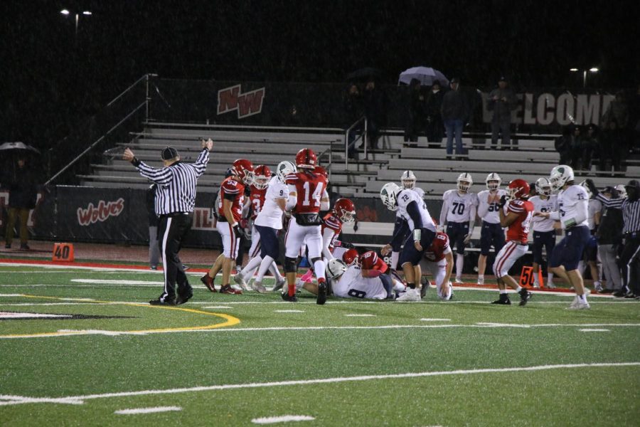 Both Maddux Niedermaier and Aidan Delisi getting New Triers defense down.