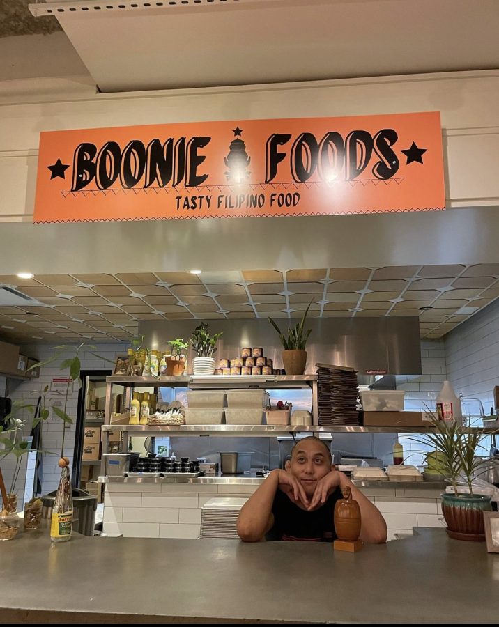 Joseph Fontelera in front of his previous restaurant, Boonie Foods. His new location, Boonies Filipino Restaurant, is at 4337 N. Western Ave. in Chicago.  