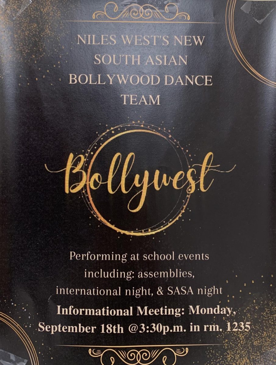 The Bollywest flyer hung around the school for students to join. 