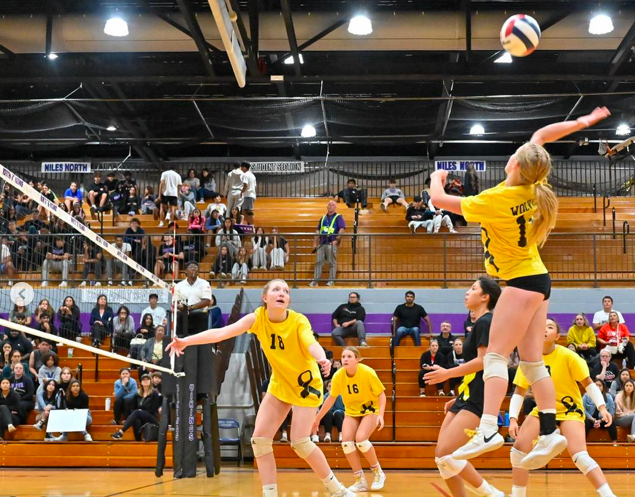 Volleyball game featured on the @nthsd219 on Instagram