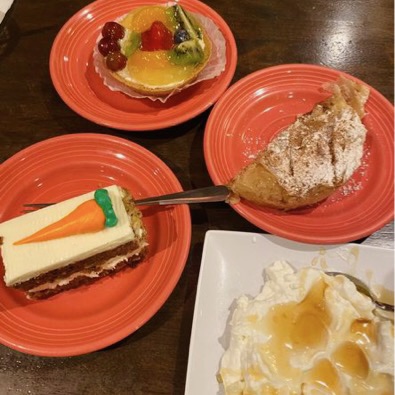 Desserts served at the cafe