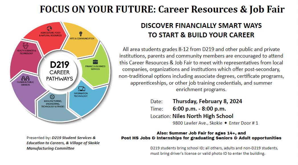 Flyer sent to students for the career fair. 