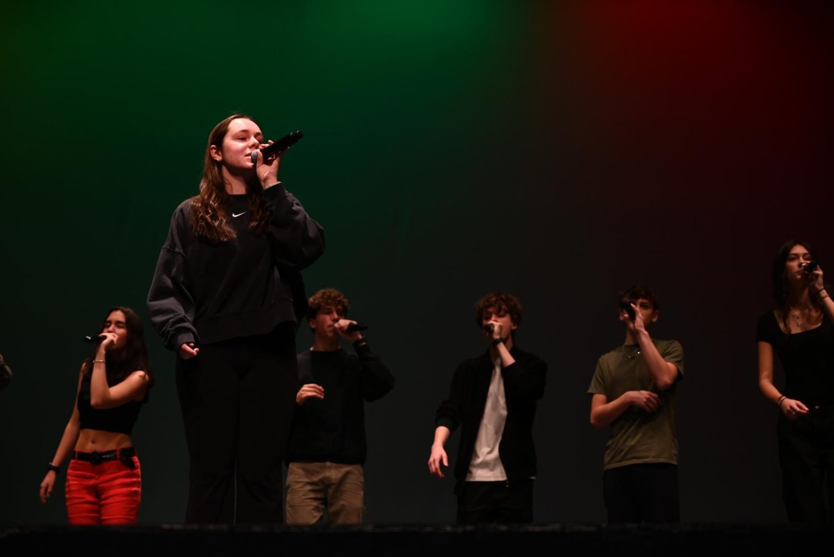 Niles West's A Capella group, Resolve, sang their rendition of, "Killing Me Softly With His Song" by the Fugees. 