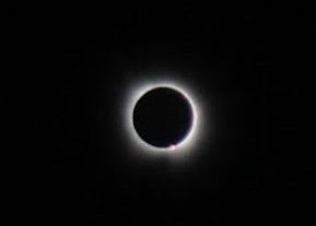 Picture of eclipse taken by Rylie Gordon and Zoe Pruess, seniors, on the Astronomy Club field trip.