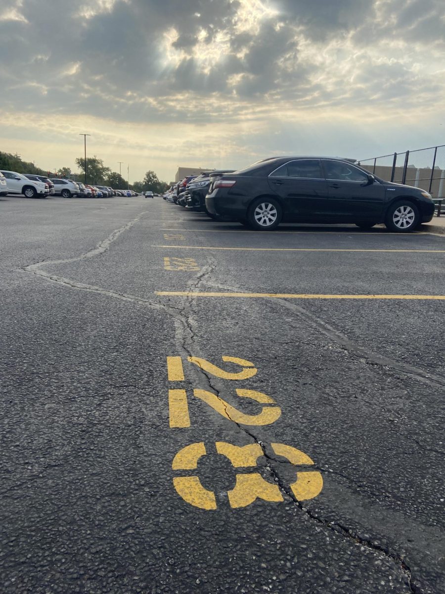 The Niles West parking lot has a new number system, which assigns students a spot. 