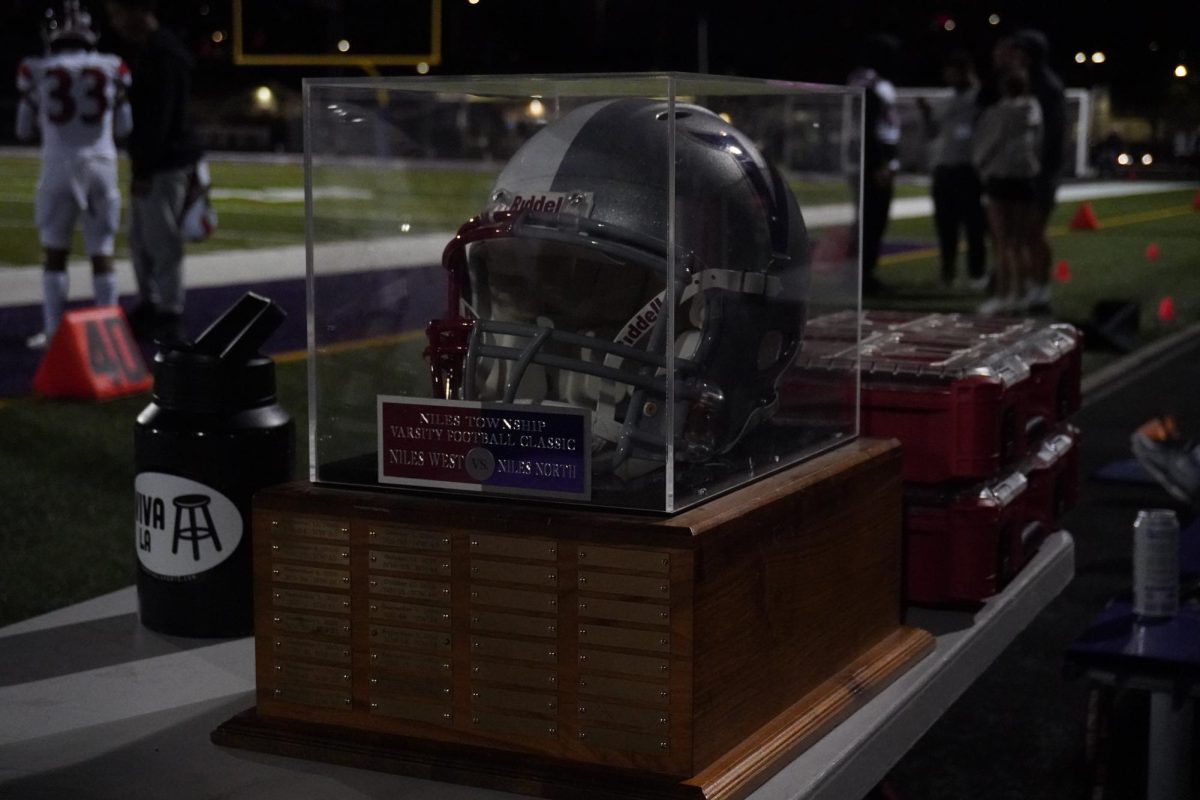 The Niles Township Varsity Football Classic trophy travels to Niles North or West, depending on who wins the Skokie Skirmish. Niles West has had the trophy for the past 4 years.