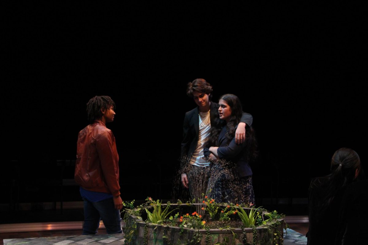 Cast members Emma Shimon, Henry Riley and Jamie Saxon Joseph rehearse Twelfth Night on Oct. 30, a day before their show. 