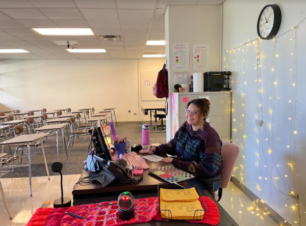 Allison Beckwith hard at work in Niles West's Testing Center. 