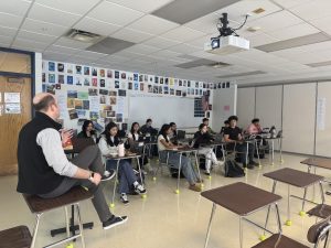 Ronald Feiereisel teaches a sophomore English class