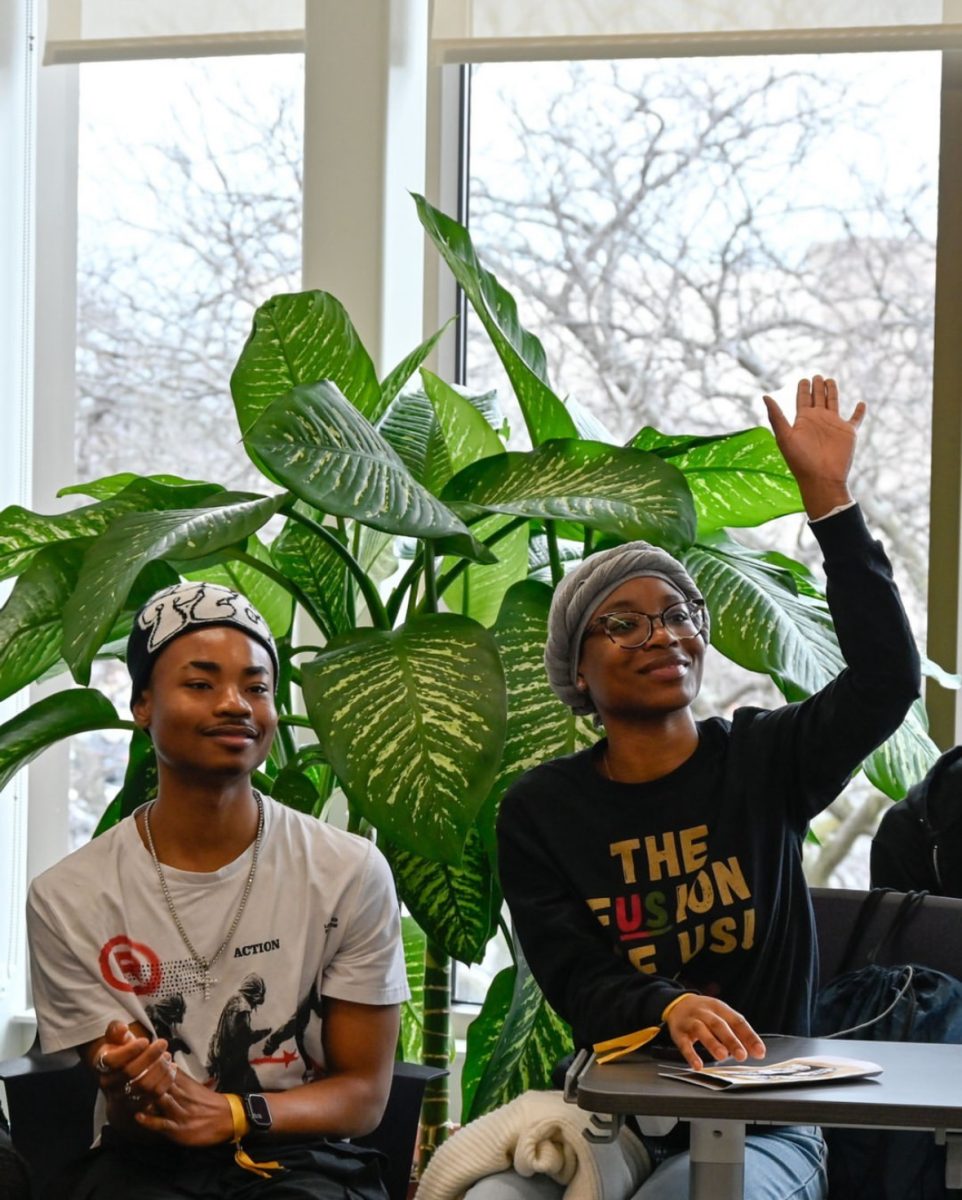 From left, junior Jaden Conley and Niles North senior Osa Edegbe. Photo from @nthsd219 on instagram. 