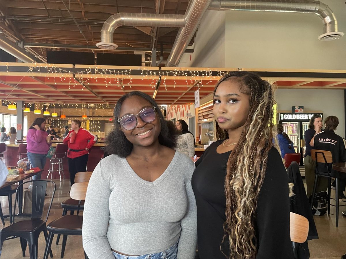 Jade Alao (left) and Ragad Eltay (right) during their NTDU youth summit. 
