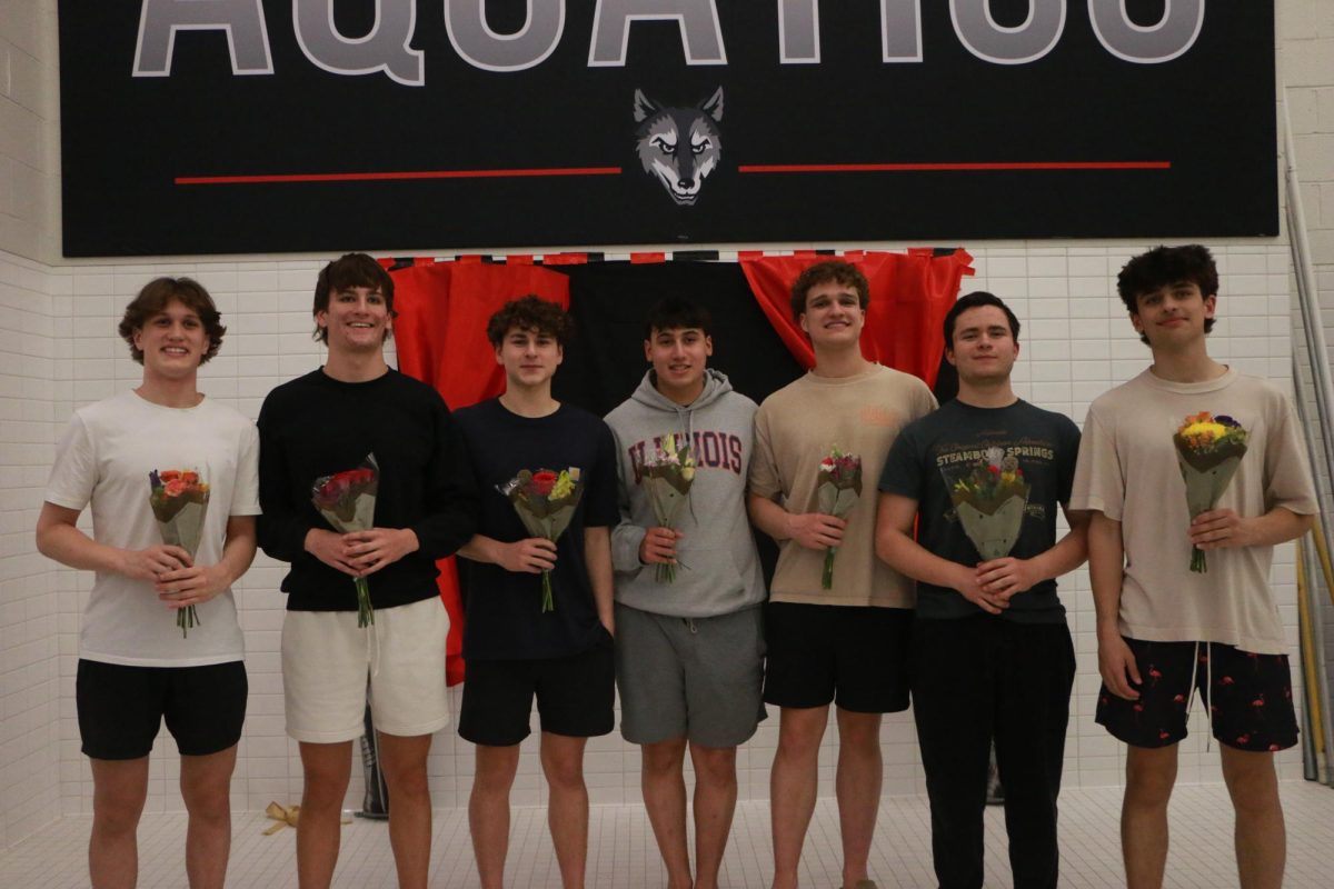 The class of 2025 on the boys water polo team. Many of the boys spent all four years on the team and spent them excelling in the water. 