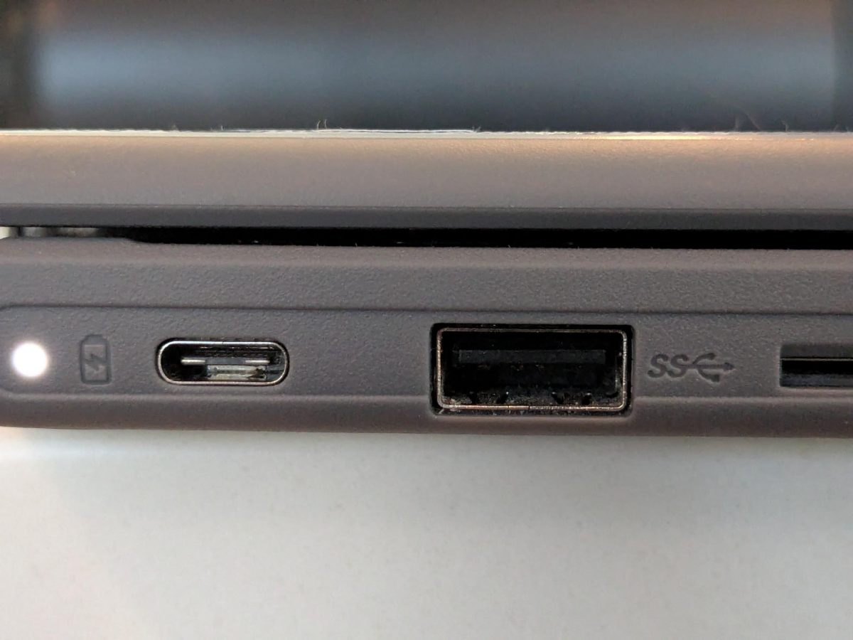 USB port on school issued Chromebook. 