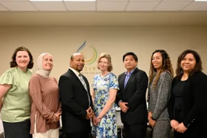 District 219 school board members (from left) Amber Wood, Nour Akhras, Ken Durr, Lindley Wisnewski, David Ko, Kandice Cooley-Jones and Celia Stennett. Akhras, Wisnewski and Cooley-Jones were sworn in at the May 6 meeting. Ko was not present for the second half of the meeting after the swearing in. According to the board's 2024-2025 attendance report, Ko arrived late to or left early from board meetings two other times this school year.

Photo obtained from www.niles219.org