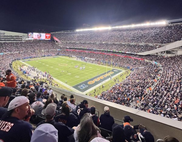 Fans from section 300 at Soldier Field watch the Bears week one game against the Minnesota Vikings on Sept. 8.