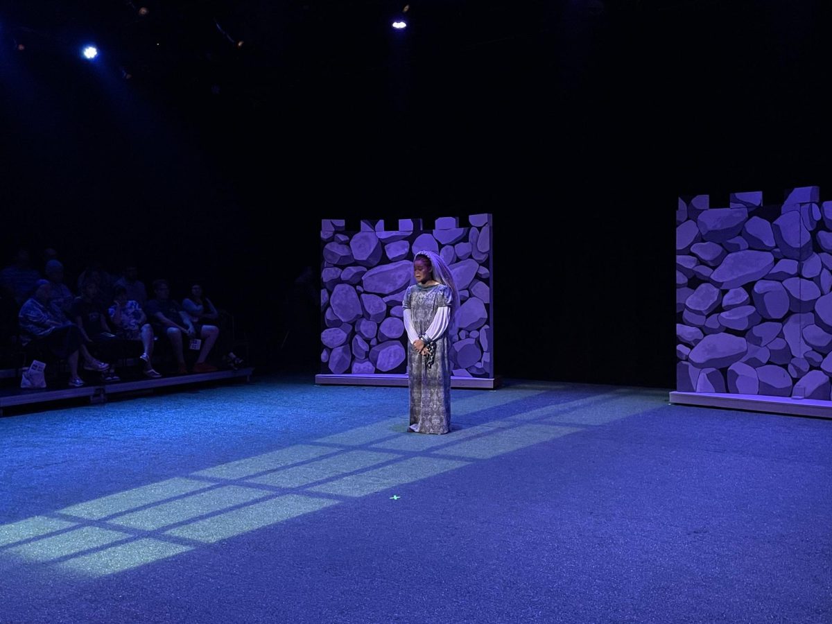 Victoria HooSang, as Marian is chained up in the tower. This is the second show directed by new theater director, Lorelei Wernecke.