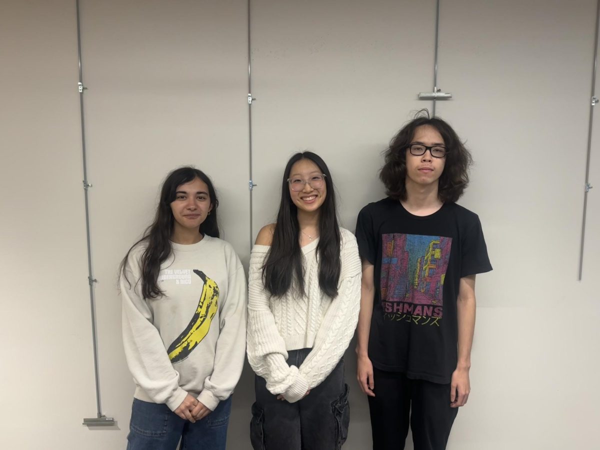 Three of Niles West's 2025 National Merit Semifinalists. From left, Sofija Khan, Ellie Kim and Jacob Kawako (not pictured Yonathan Endashaw).