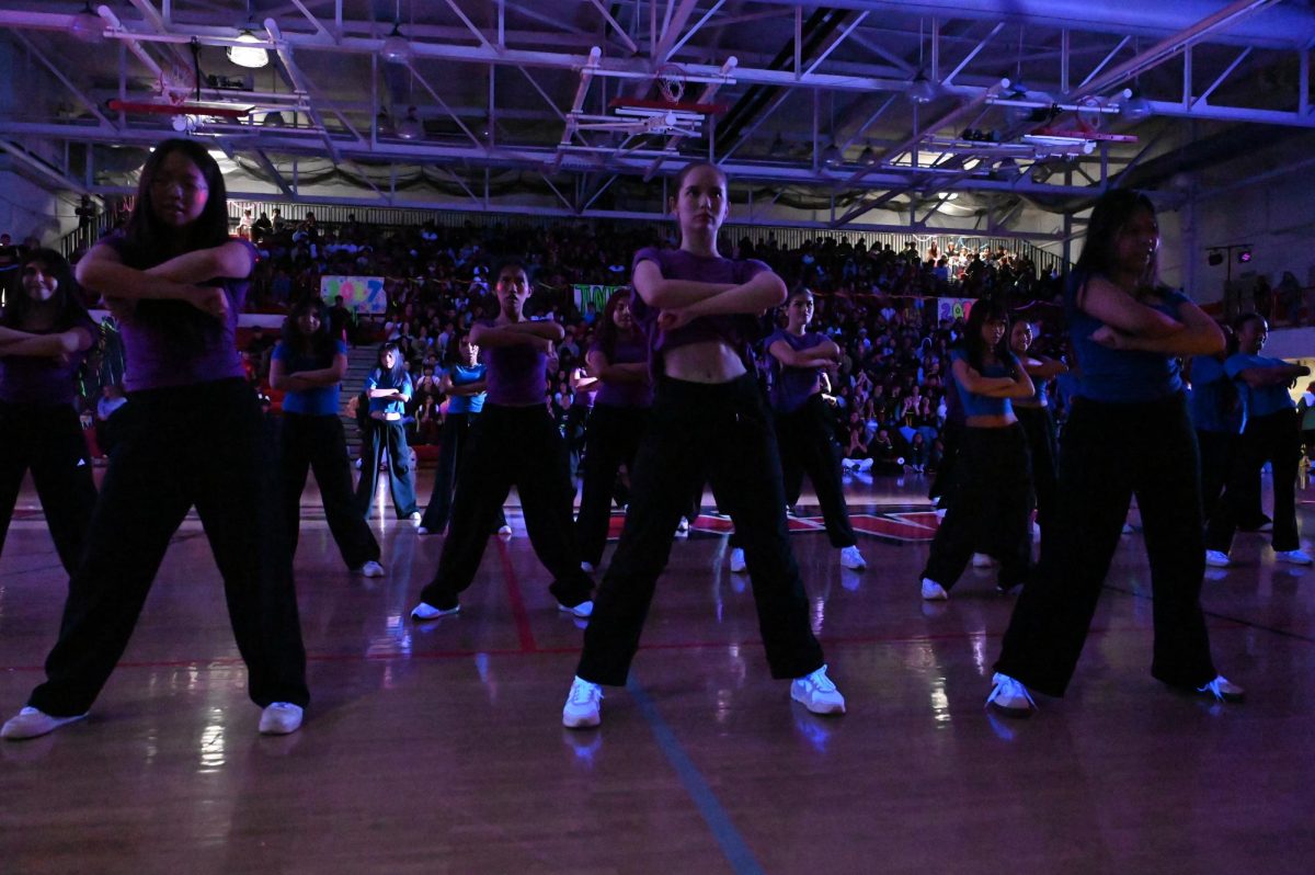 Orchesis shows off their dance performance before the homecoming royalties are announced. 