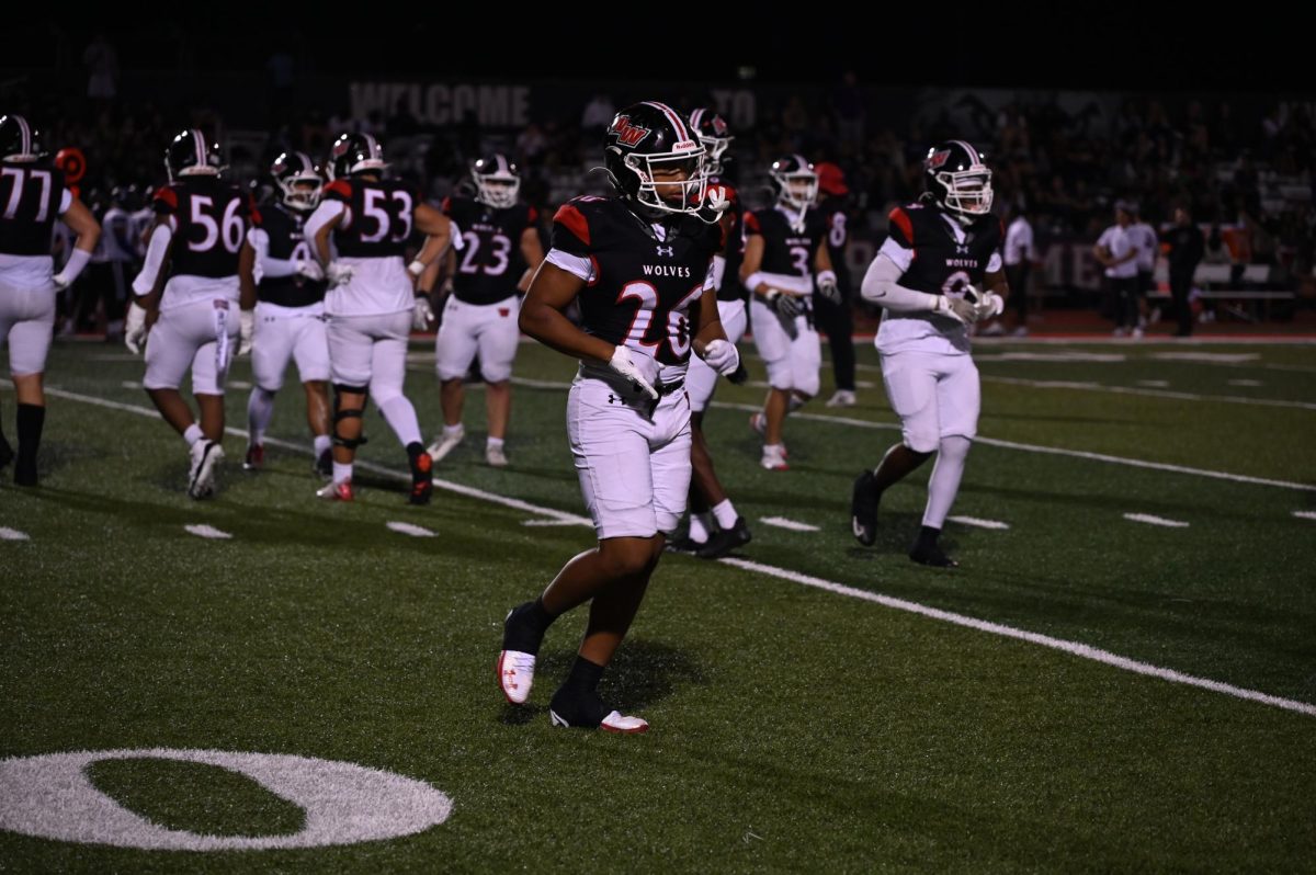 Wyatt Nordena senior jogs off the field after the punt from niles west.