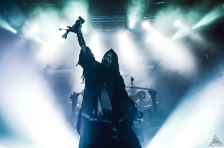 Mayhem's Atilla Csihar performing at Knotfest in New York in 2025. 