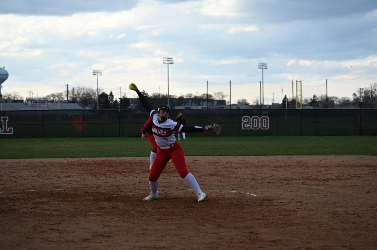Samantha Torres, junior, pitches the ball hoping for a strike. 