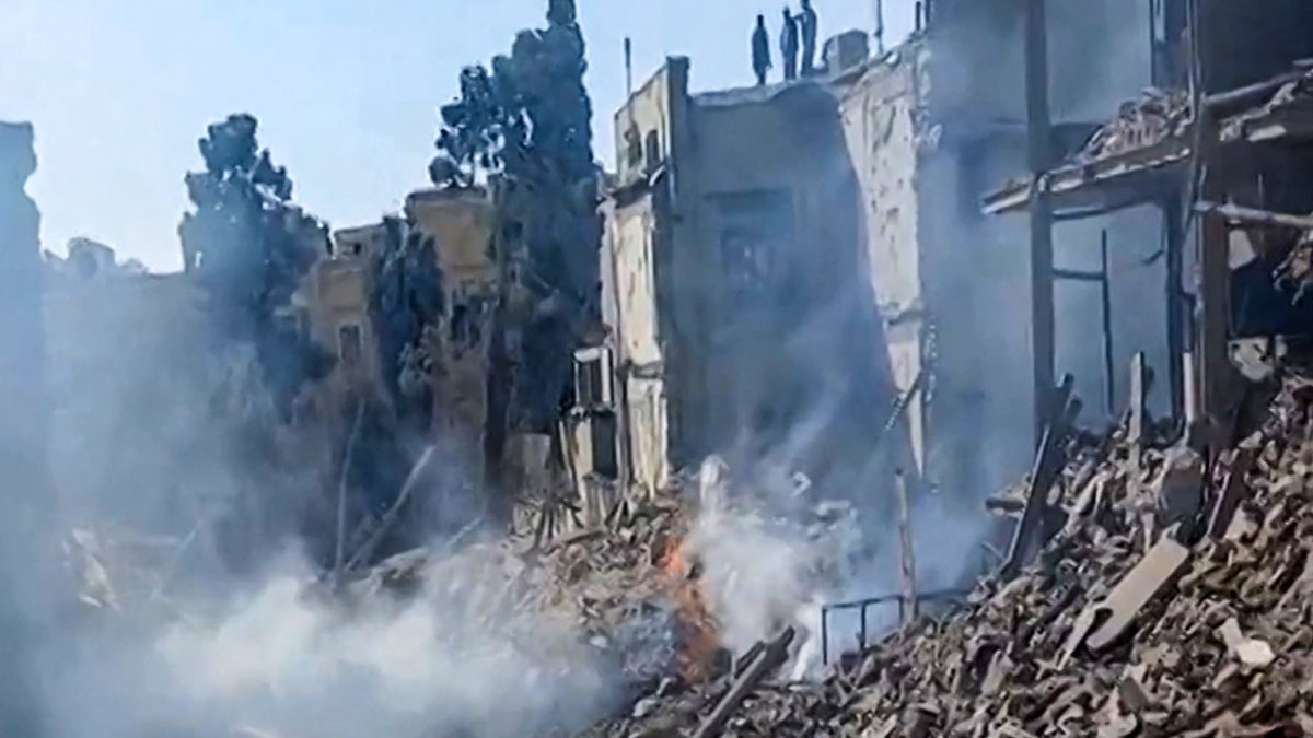 A video posted on social media of damage done by US and Israeli strikes on Tehran. 