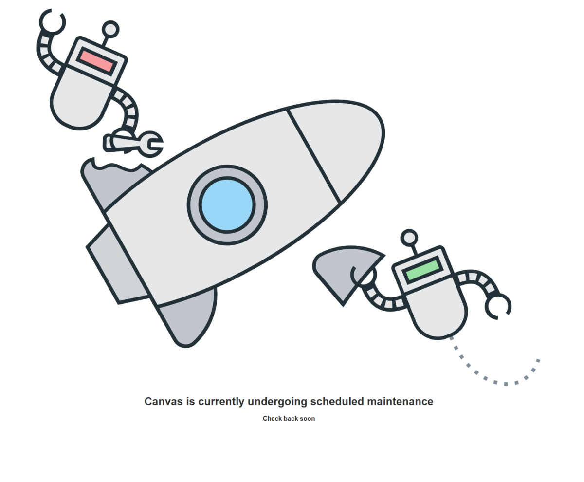 Upon attempted logins, students are met with the following "under maintenance" image